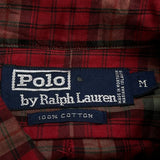 Polo By Ralph Lauren Checked Flannel Shirt - Medium Red Cotton