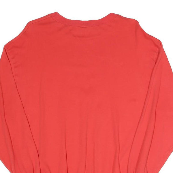 Womens Red Sweatshirt Hearts Applique Crew Neck S Cotton Blend Pullover Comfort