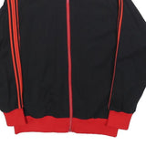 Mens Black & Red Plain Zip Jacket M Polyester Blend Sport Casual Tracksuit Top