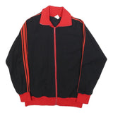 Mens Black & Red Plain Zip Jacket M Polyester Blend Sport Casual Tracksuit Top