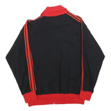 Mens Black & Red Plain Zip Jacket M Polyester Blend Sport Casual Tracksuit Top