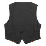 TORERO Mens Gold Brown Jacquard Button Waistcoat L Polyester Blend Formal