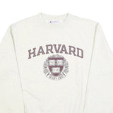 CHAMPION Mens Cream Harvard Crew Neck M College Logo Cotton Sweatshirt