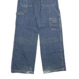 OKANAGAN Womens Jeans Blue Relaxed Wide-Leg Denim Medium W23 L30 Casual Pocket