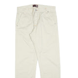 GRIGIO PERLA Mens Cotton Blend Beige Regular Straight Trousers W32 L30 Casual