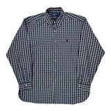 Ralph Lauren Checked Shirt - Large Blue Cotton Blend