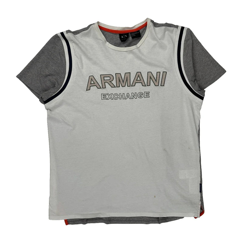 Armani Exchange Spellout T-Shirt - XL Grey Cotton
