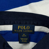 Age 8-9 Polo By Ralph Lauren Striped Rugby Shirt - Medium Blue Cotton