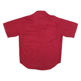 DOCKERS Mens Red Short Sleeve Cotton Blend Shirt M Casual Summer Button Front