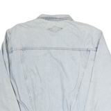 Mens Blue Denim Jacket Cotton Button Casual Vintage Style M Long Sleeve