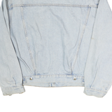 Mens Blue Denim Jacket Cotton Button Casual Vintage Style M Long Sleeve