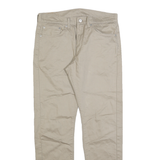 LEVI'S Mens Cotton Beige Regular Straight Trousers W32 L32 Classic Zip Casual