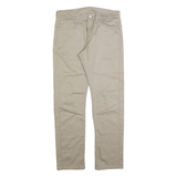 LEVI'S Mens Cotton Beige Regular Straight Trousers W32 L32 Classic Zip Casual