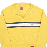 DICKIES Womens Yellow 1/4 Zip S Sweatshirt Cotton Blend Casual Half Zip