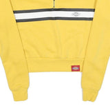 DICKIES Womens Yellow 1/4 Zip S Sweatshirt Cotton Blend Casual Half Zip