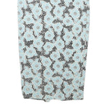 G21 Womens Blue & Black Floral Pencil Knee Length Cotton Blend Skirt M