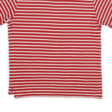 NAUTICA Mens Red & White Striped Short Sleeve Polo Shirt M Cotton Blend Classic