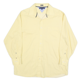TOMMY HILFIGER Mens Yellow Cotton Blend Shirt 2XL Long Sleeve Classic Fit