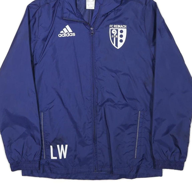 ADIDAS Boys Blue Football Club FC Reinach Football Jacket 13-14Y Polyester Blend