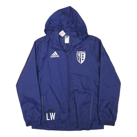 ADIDAS Boys Blue Football Club FC Reinach Football Jacket 13-14Y Polyester Blend