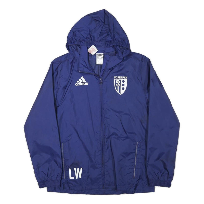 ADIDAS Boys Blue Football Club FC Reinach Football Jacket 13-14Y Polyester Blend