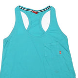 NIKE Womens Turquoise Vest M Racer Back Cotton Blend Casual Gym Wear