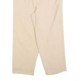 Women Beige Relaxed Fit Straight Leg Trousers W26 L24 Zip Closure Casual