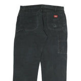 DICKIES Mens Jeans Black Regular Straight Denim W38 L31 Workwear Zip Closure