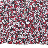 TOMMY HILFIGER Womens Red & White Floral Printed Shirt Long Sleeve Collared M