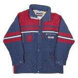 RODEO Mens Blue & Red Snow Power Nylon Zip Jacket XL Water Resistant Retro