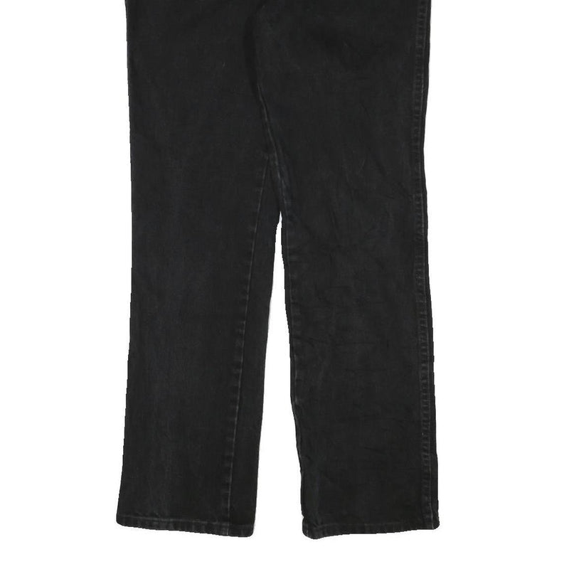 WRANGLER Mens Black Regular Fit Straight Denim W31 L31 Cotton Blend Zip Jeans