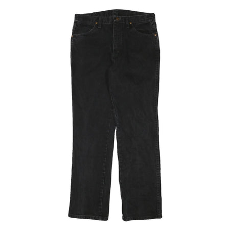 WRANGLER Mens Black Regular Fit Straight Denim W31 L31 Cotton Blend Zip Jeans