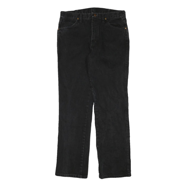 WRANGLER Mens Black Regular Fit Straight Denim W31 L31 Cotton Blend Zip Jeans