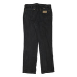 WRANGLER Mens Black Regular Fit Straight Denim W31 L31 Cotton Blend Zip Jeans