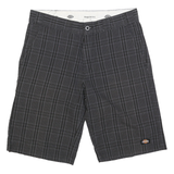 DICKIES Mens Shorts Grey Casual M W34 Plaid Cotton Blend Regular Fit