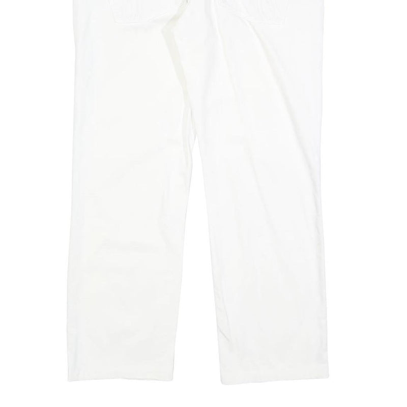 CALVIN KLEIN JEANS Womens White Regular Straight Denim W34 L28 Zip Cotton Blend