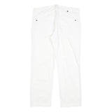 CALVIN KLEIN JEANS Womens White Regular Straight Denim W34 L28 Zip Cotton Blend