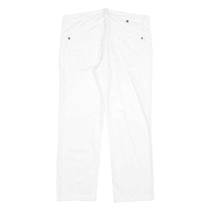 CALVIN KLEIN JEANS Womens White Regular Straight Denim W34 L28 Zip Cotton Blend