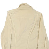 L.J Womens Beige Button Cotton Blend Jacket S Casual Classic Cotton Blend