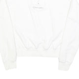 CHAMPION Womens White 1/4 Zip Sweatshirt M Cotton Blend Casual Pullover