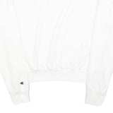 CHAMPION Womens White 1/4 Zip Sweatshirt M Cotton Blend Casual Pullover