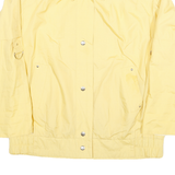 Womens Yellow Coach Jacket UK 12 Polyester Blend Woven Plain Button Long Sleeve