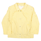 Womens Yellow Coach Jacket UK 12 Polyester Blend Woven Plain Button Long Sleeve