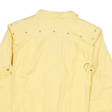 Womens Yellow Coach Jacket UK 12 Polyester Blend Woven Plain Button Long Sleeve