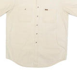 CARHARTT Mens Beige Cotton Blend Short Sleeve Shirt L Workwear Casual