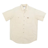 CARHARTT Mens Beige Cotton Blend Short Sleeve Shirt L Workwear Casual