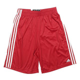 ADIDAS Mens Red Casual Polyester Shorts L W30 Three Stripes