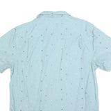 VANS Mens Blue Short Sleeve Patterned Shirt M Cotton Blend Casual Summer