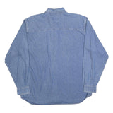 PACE Mens Blue Denim Shirt L Cotton Classic Button Down Long Sleeve Casual