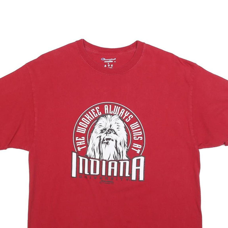 CHAMPION Mens Red Star Wars Graphic T-Shirt L Short Sleeve Crew Neck